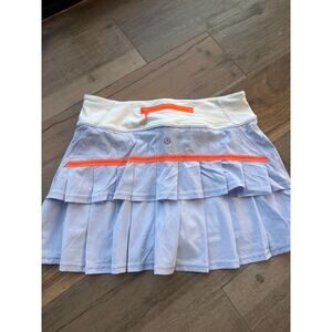 Lululemon Pace Setter Skirt Cool Breeze Nimbus Orange Stripe Size 4